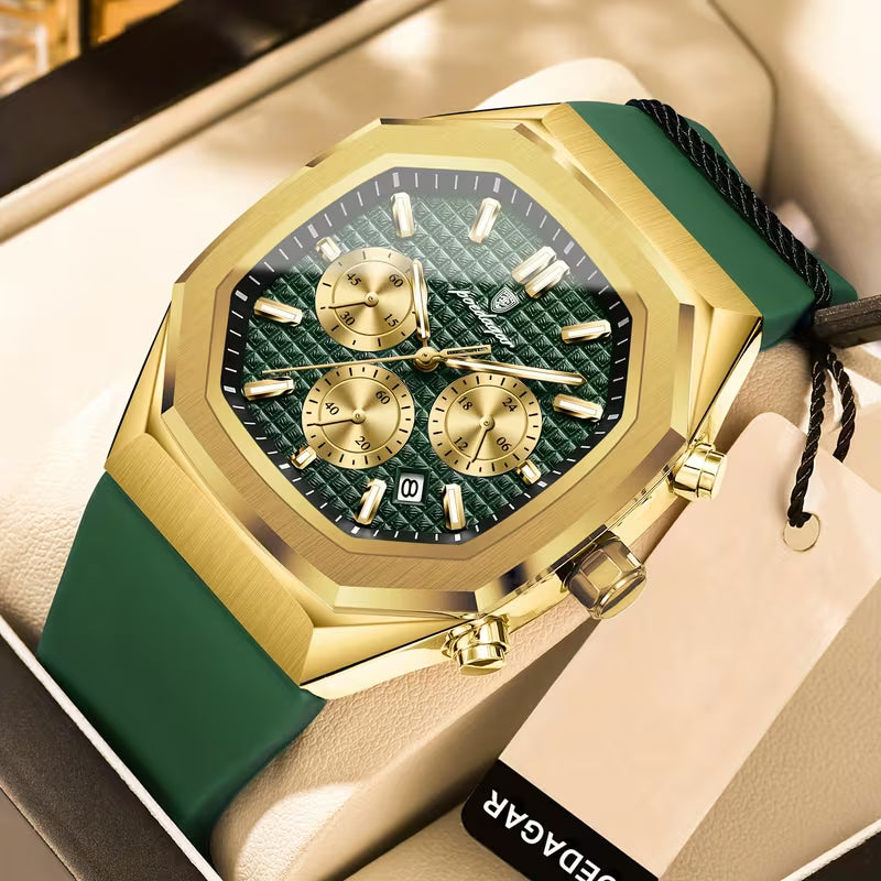 POEDAGAR Men's . Waterproof, Luminous, Chronograph, Date.