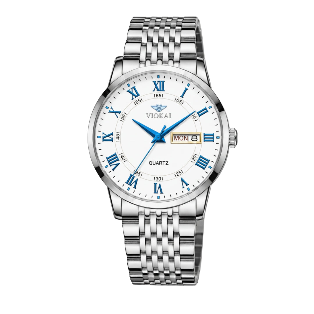 The New VIOKAI Men's Business Watch Calendar Week Display Waterproof Dual Calendar Casual Quartz Watch Men'S Sports Watch