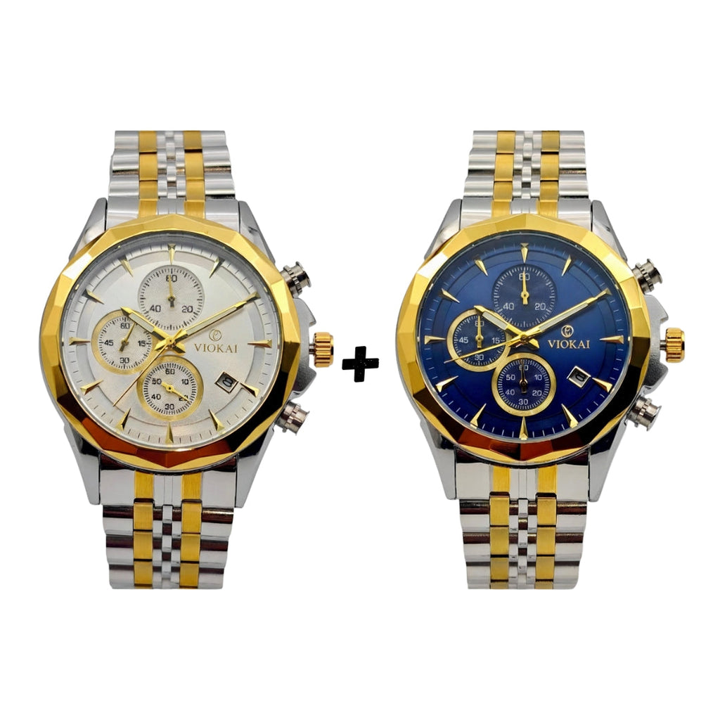 VOKIA Premium Two-Tone Chronograph Watch..