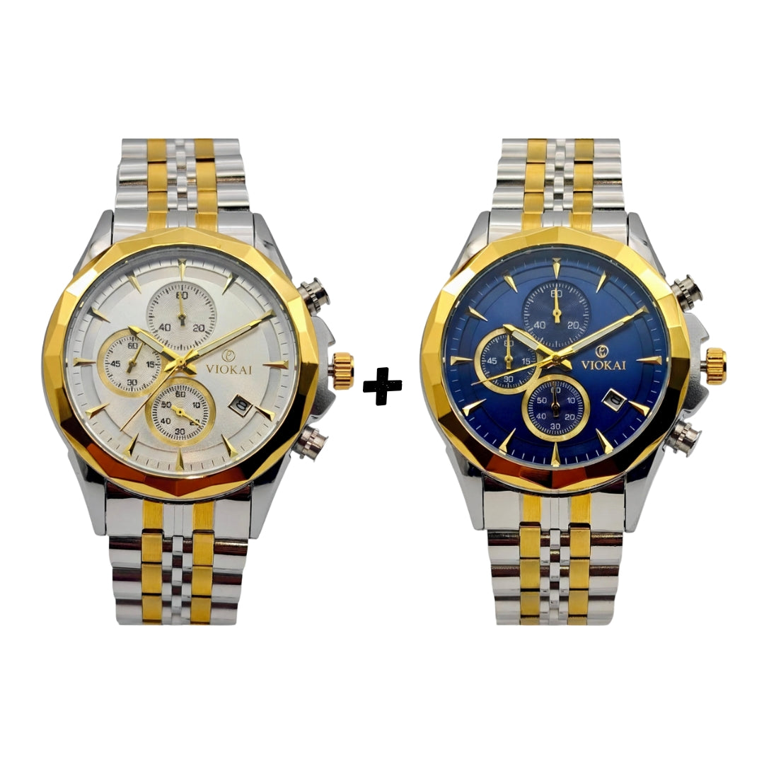 VOKIA Premium Two-Tone Chronograph Watch..