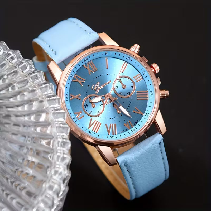 Elegant Women's Watch Jewelry Set, Quartz Watch with Heart Pendant Necklace, Bracelets, and Earrings, Ideal for Mother's Day, Valentine's, Easter Gift Perfect Gift for Her