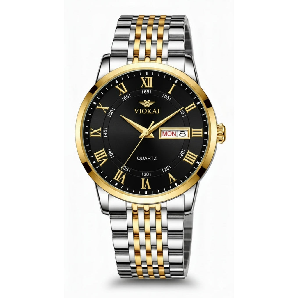 The New VIOKAI Men's Business Watch Calendar Week Display Waterproof Dual Calendar Casual Quartz Watch Men'S Sports Watch