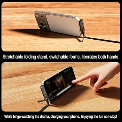 Foldable Fast Charge Cable. Multi-Functional Invisible Stand Charging Cable for Smartphones, Tablets, Laptops