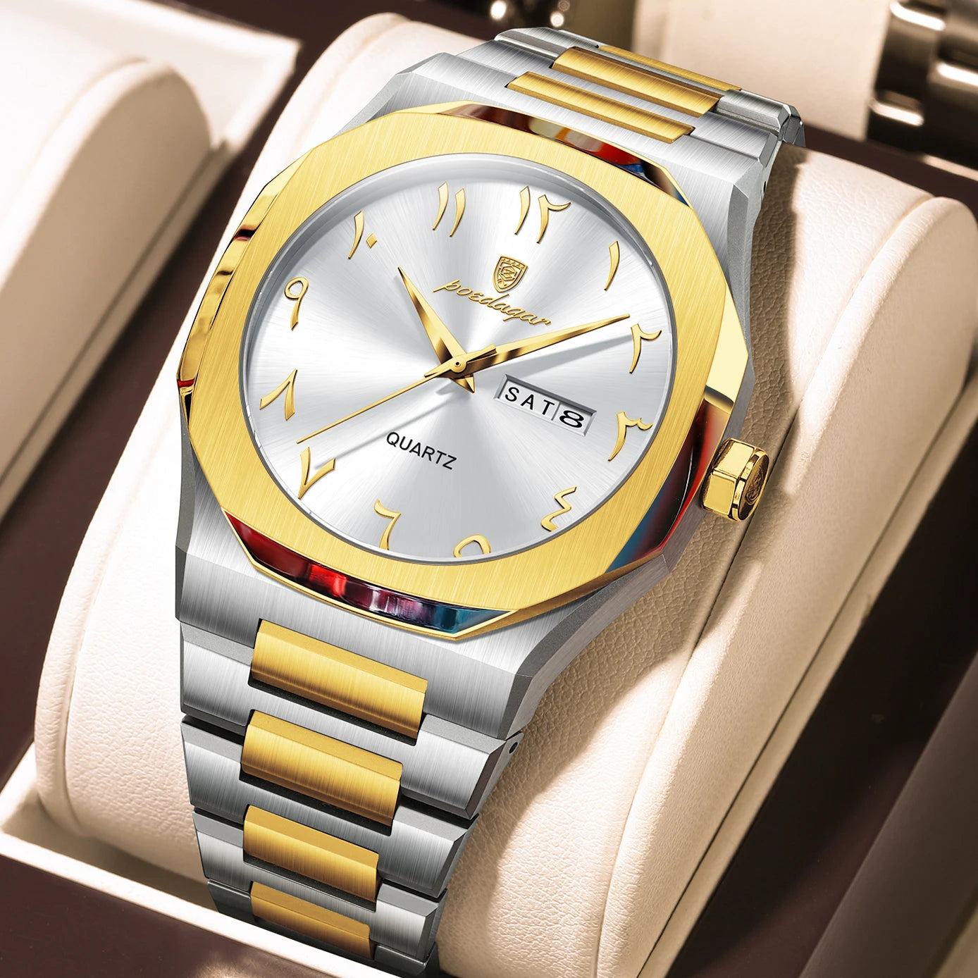 POEDAGAR Original Luxury Men's Watch Waterproof Week Date Fashion.