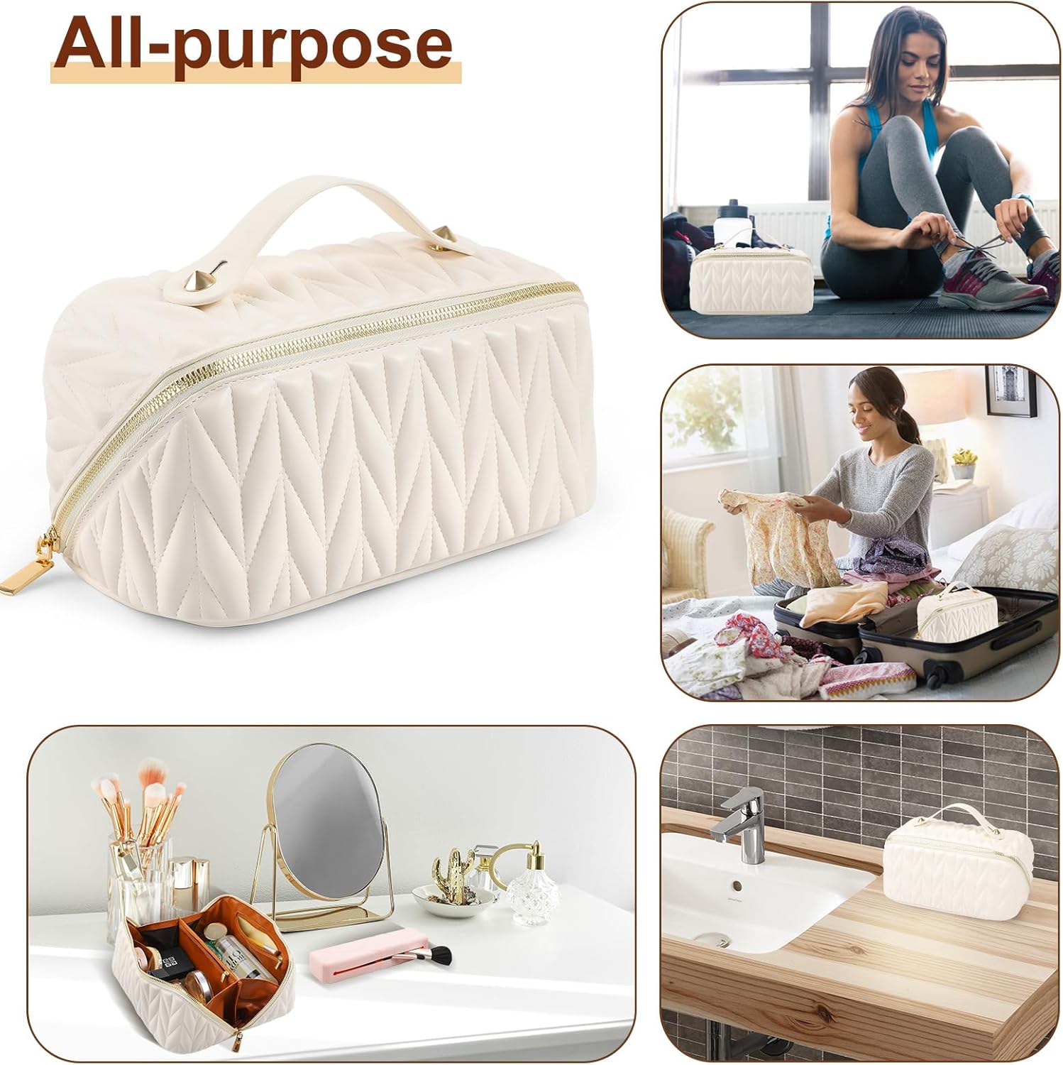 Portable High-grade Elastic Soft Surface Pillow Bag Travel Cosmetics Storage