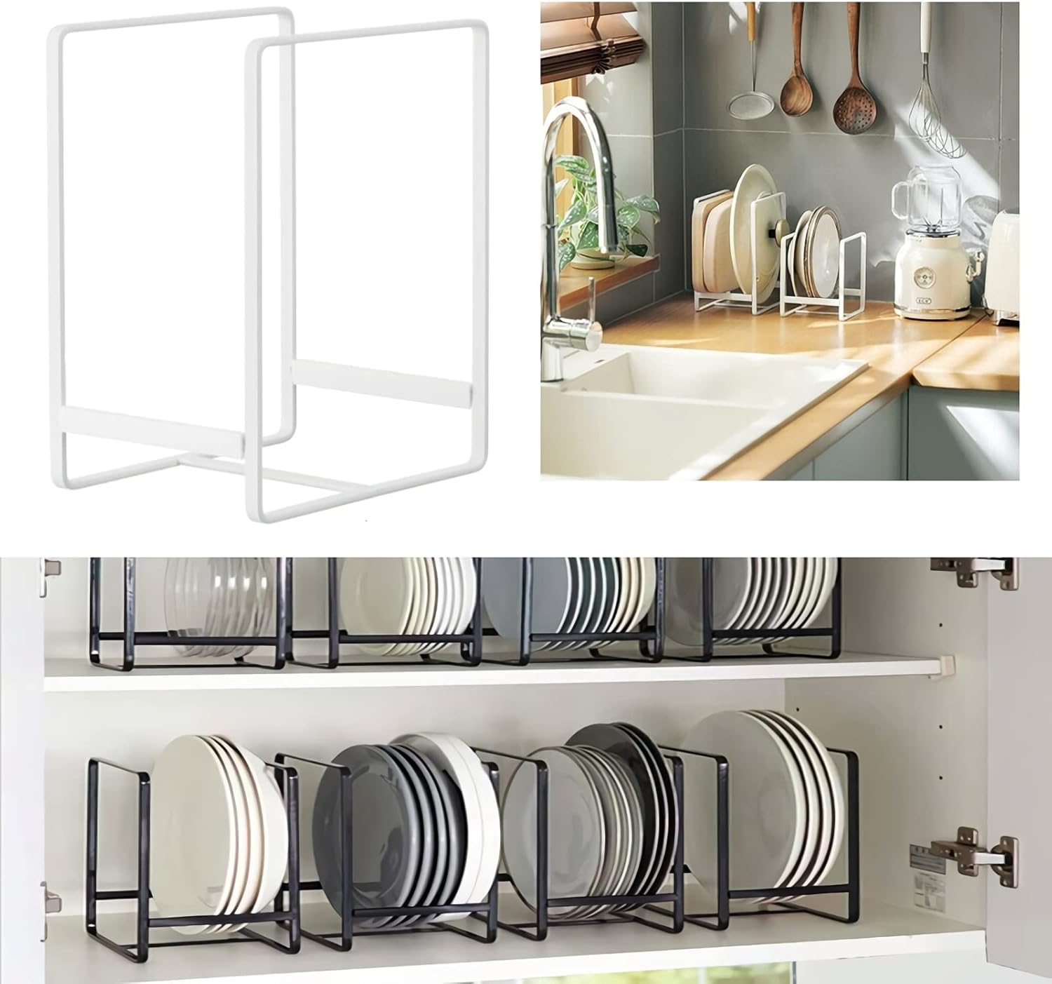 Dish Plate Organizer Rack 2 pack.
