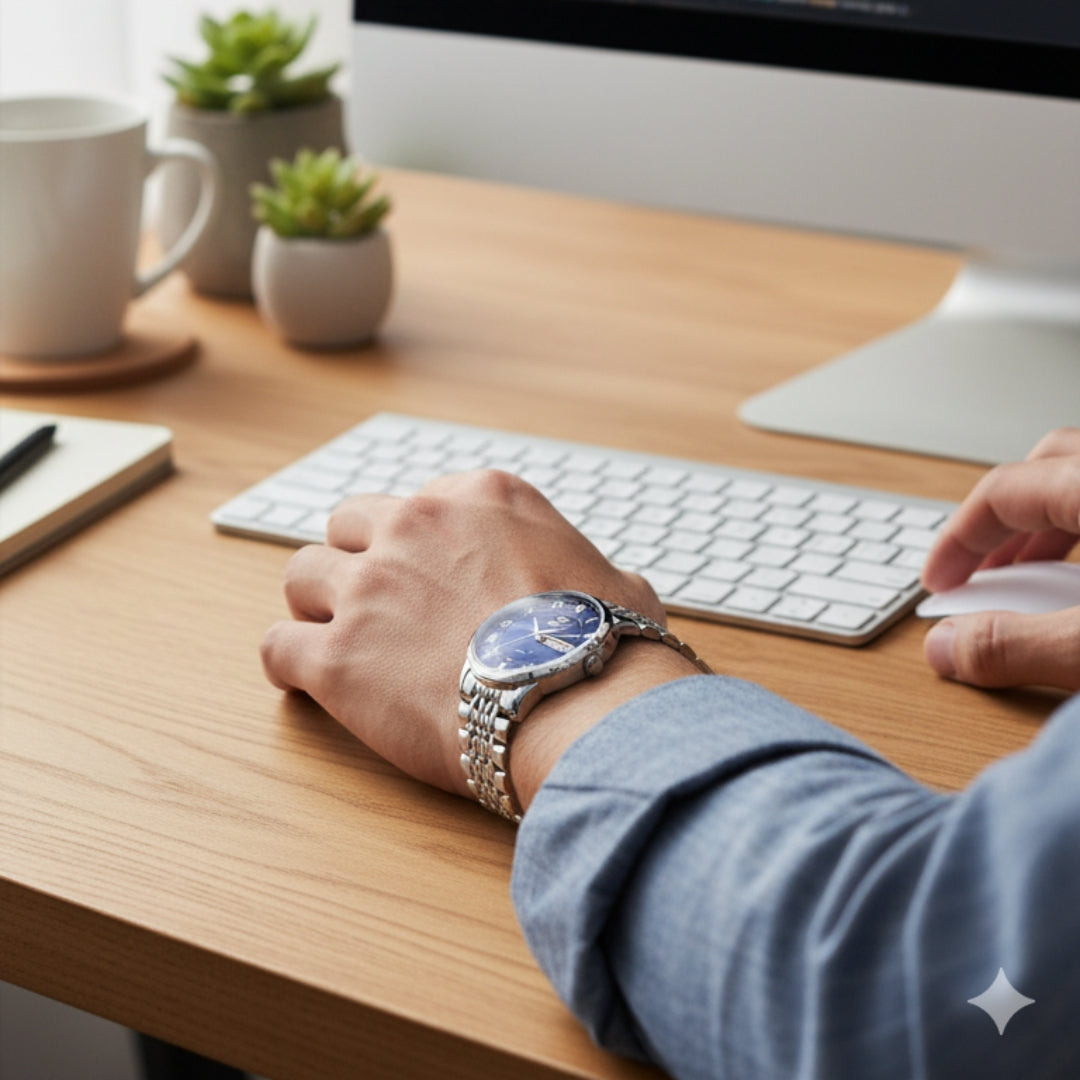 The New VIOKAI Men's Business Watch Calendar Week Display Waterproof Dual Calendar Casual Quartz Watch Men'S Sports Watch