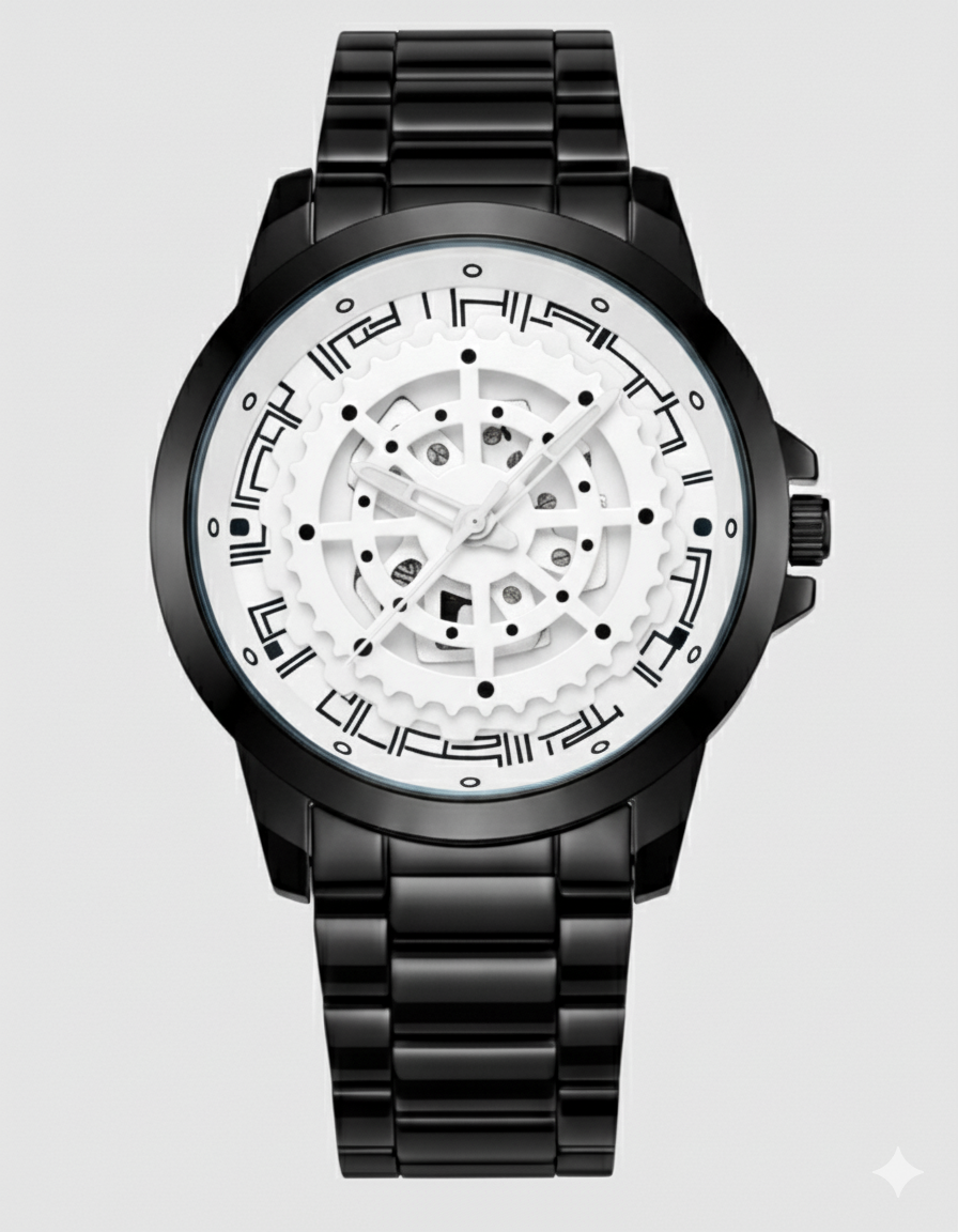 Ninja Wheel Dial 360 Rotating Stainless Steel Watch.