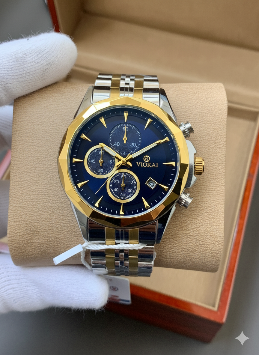 VOKIA Premium Two-Tone Chronograph Watch..