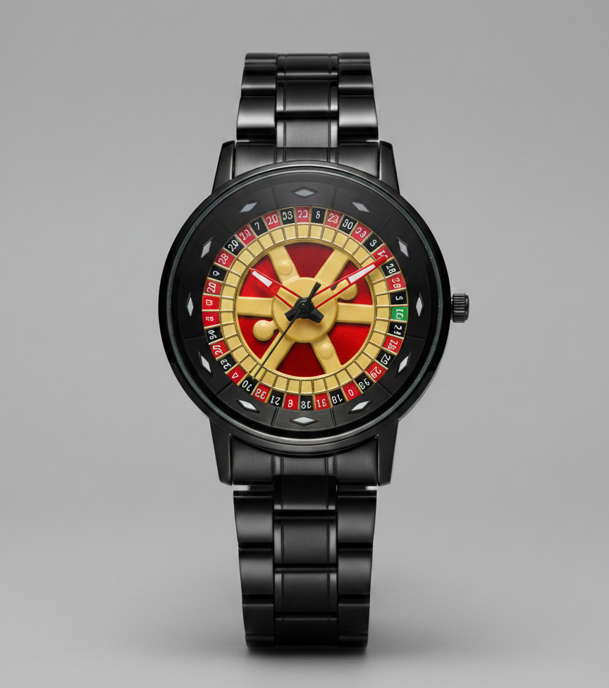 Casino Spinning Dial Stainless Steel  Watch. Casino Watch