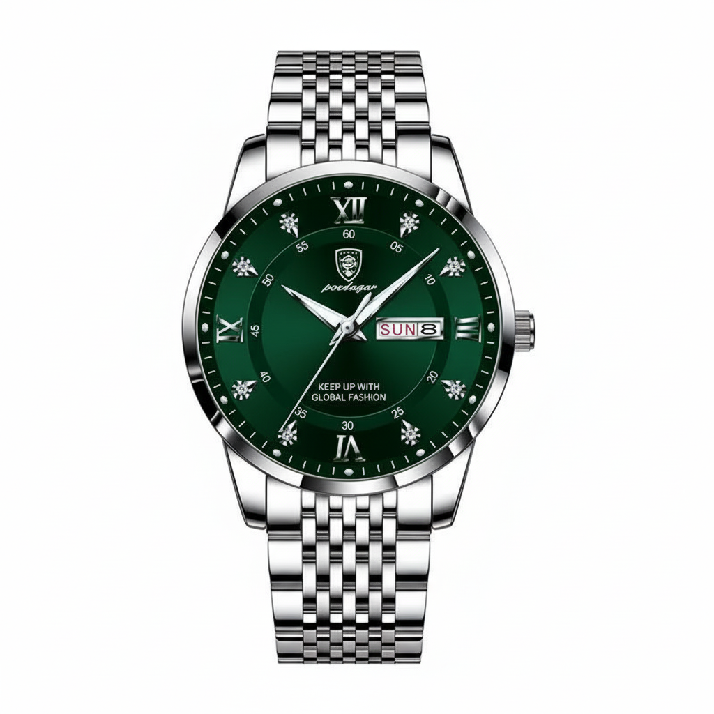 POEDAGAR Stainless Stain Men Watch