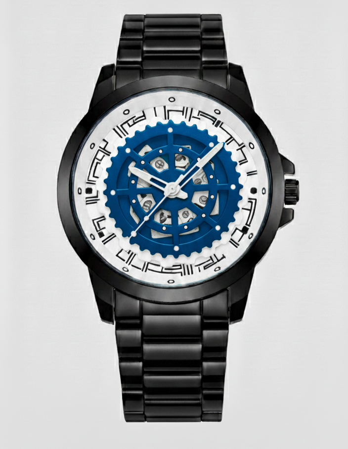 Ninja Wheel Dial 360 Rotating Stainless Steel Watch.