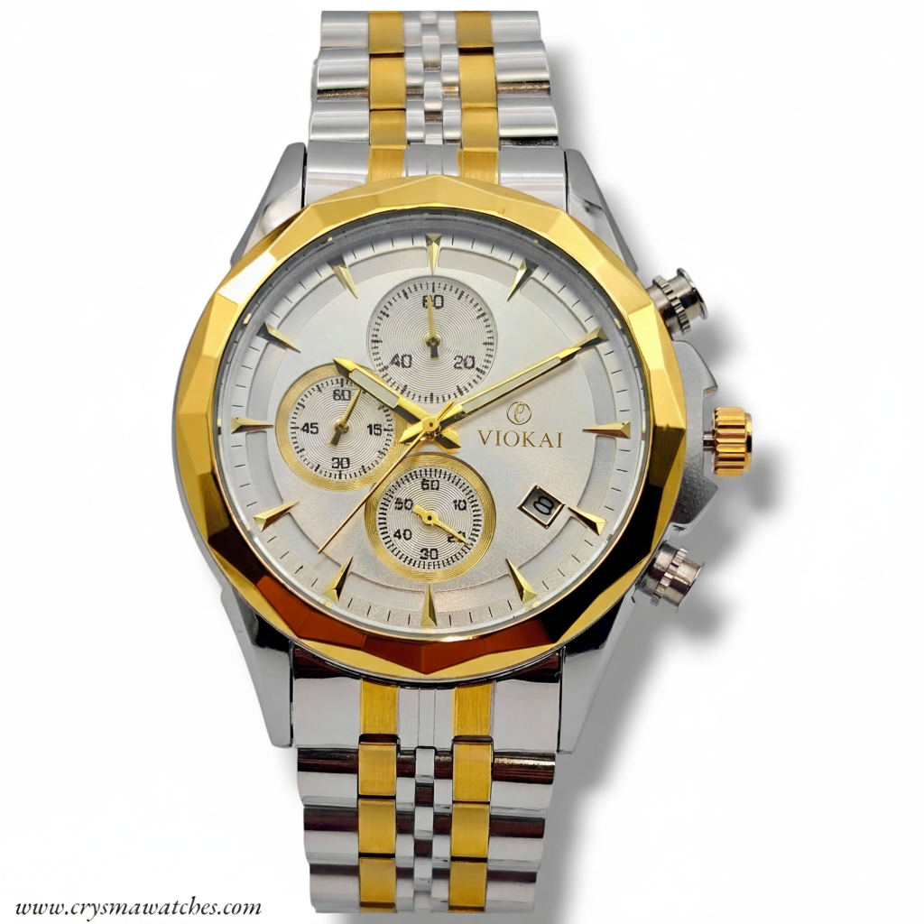 VOKIA Premium Two-Tone Chronograph Watch..