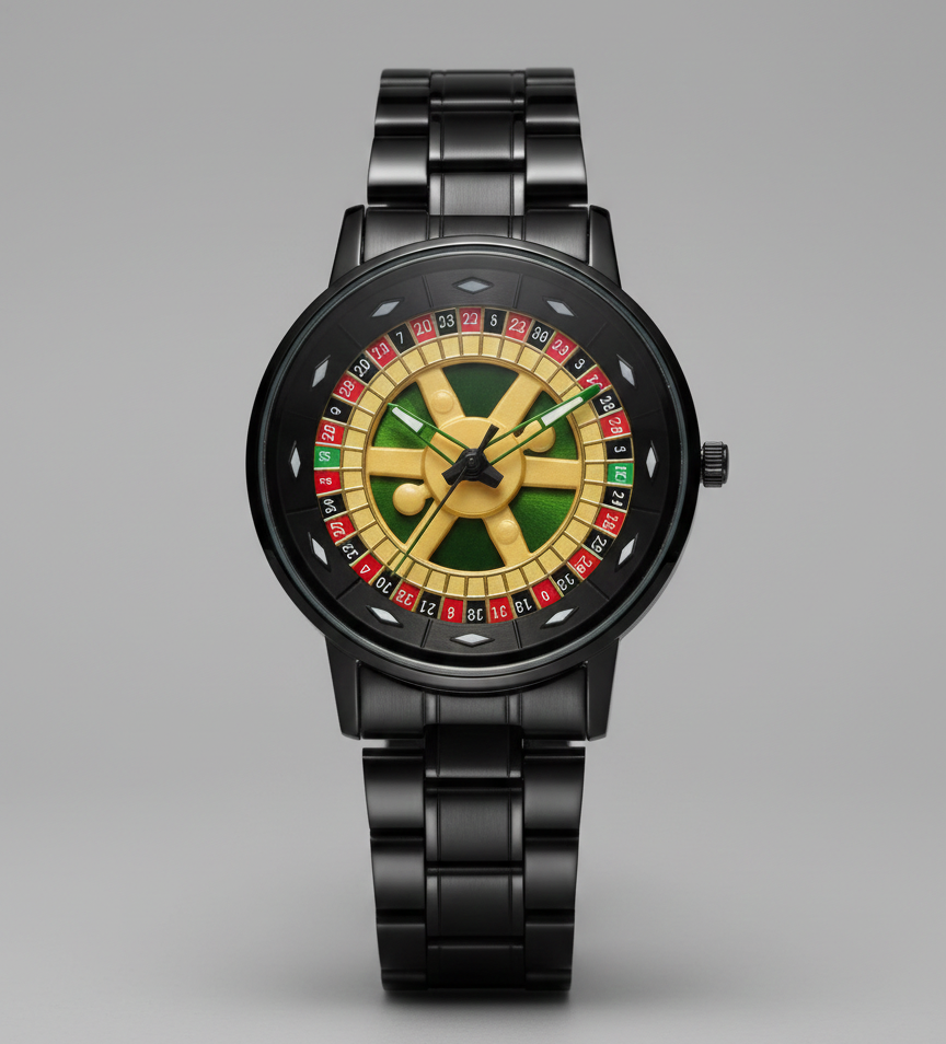 Casino Spinning Dial Stainless Steel  Watch. Casino Watch