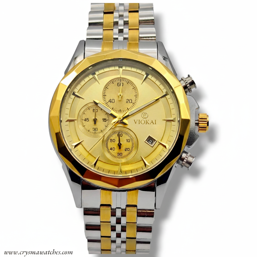 VOKIA Premium Two-Tone Chronograph Watch..