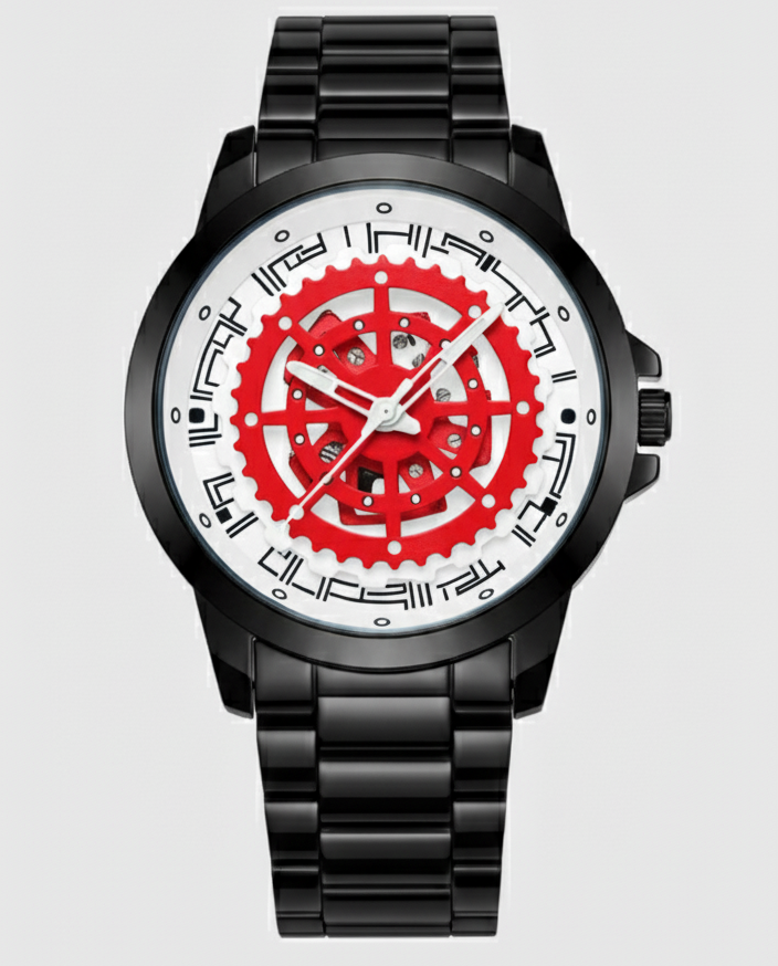 Ninja Wheel Dial 360 Rotating Stainless Steel Watch.