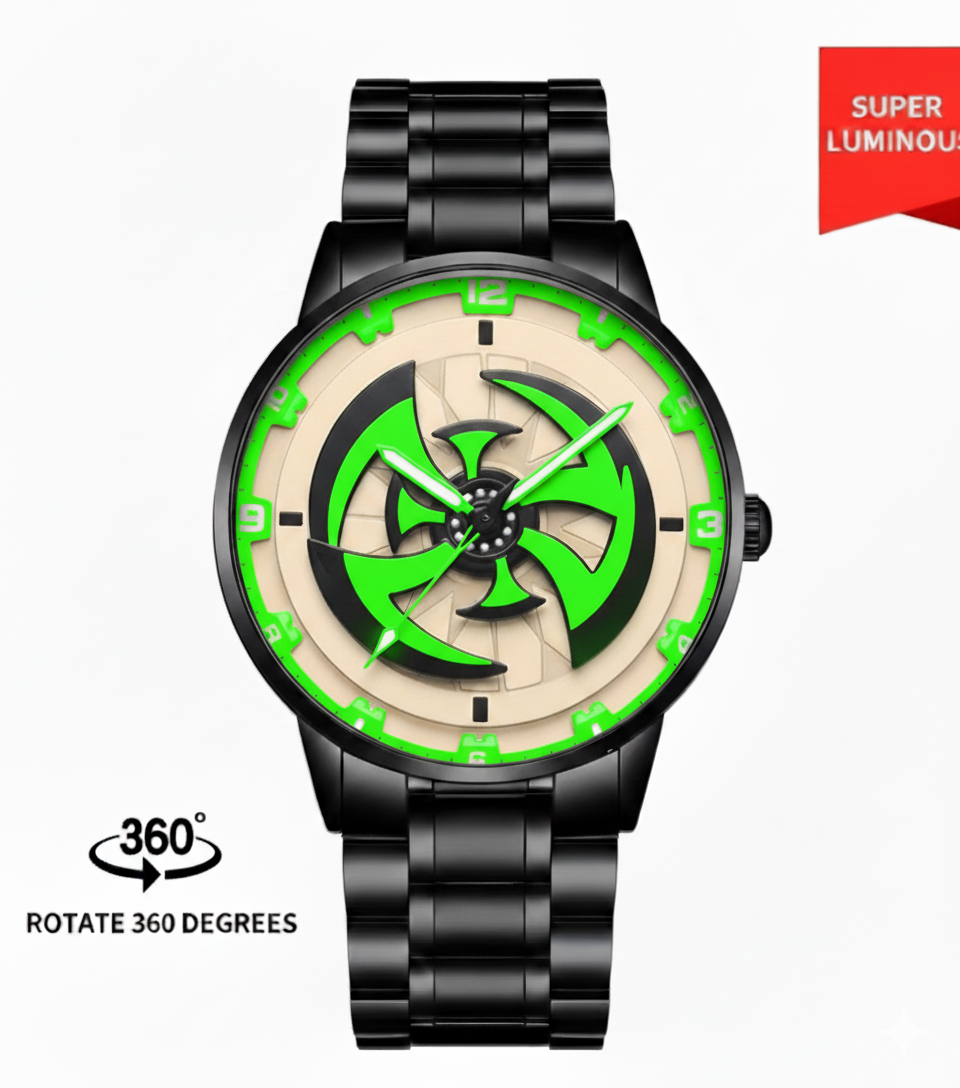 Ninja Wheel Dial 360 Rotating Stainless Steel Watch.
