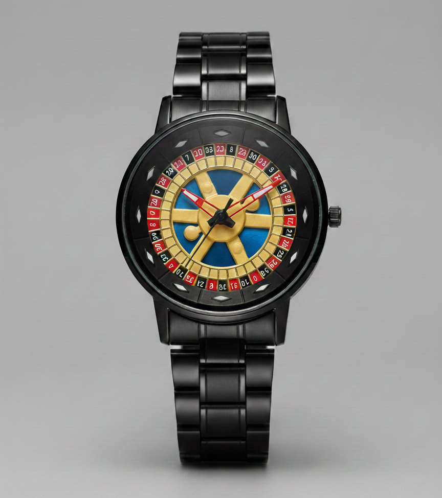 Casino Spinning Dial Stainless Steel  Watch. Casino Watch