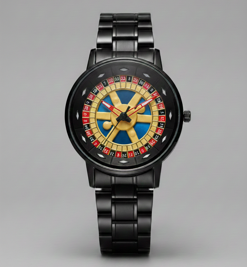 Casino Spinning Dial Stainless Steel  Watch. Casino Watch