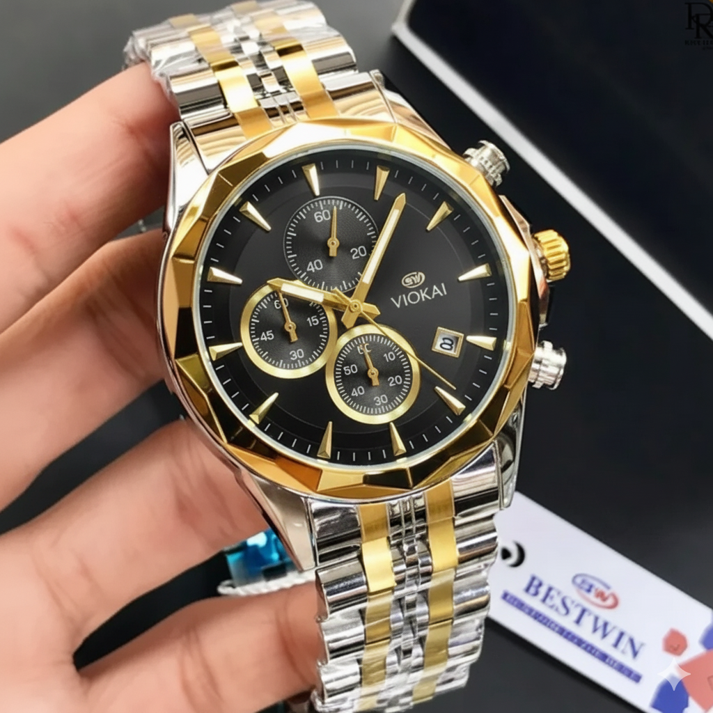 VOKIA Premium Two-Tone Chronograph Watch..