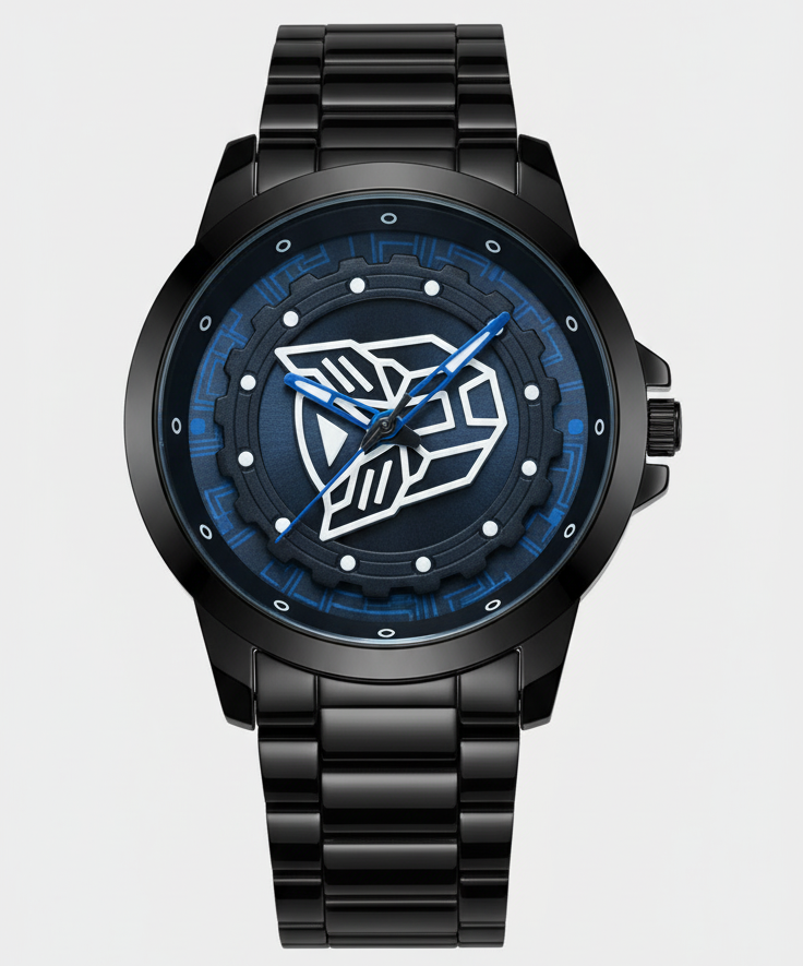 Ninja Wheel Dial 360 Rotating Stainless Steel Watch.