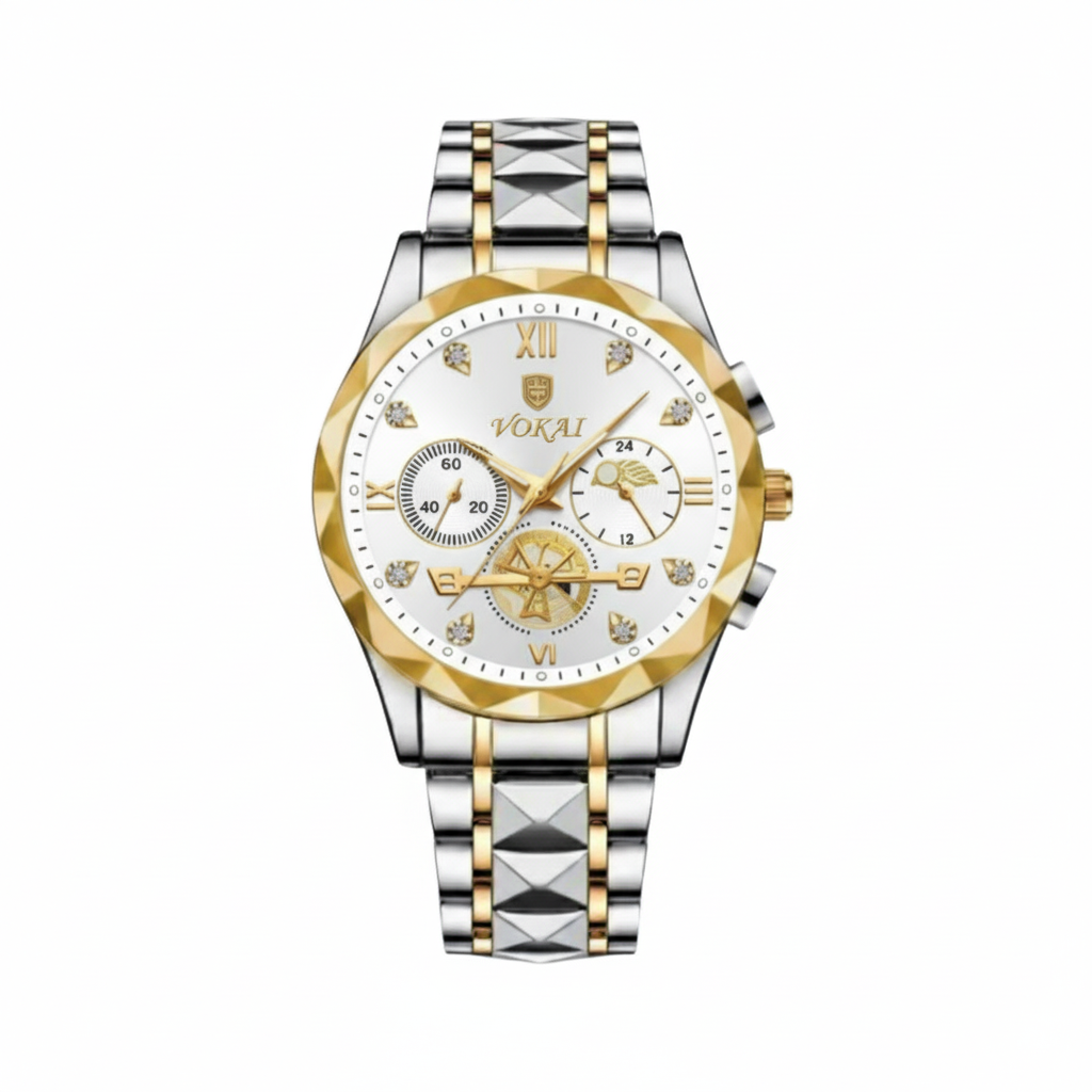 VOKIA Premium Two-Tone Chronograph Watch