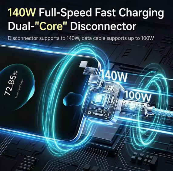 Premium Auto Disconnect Charger Adapter Type-C Charging Separator.