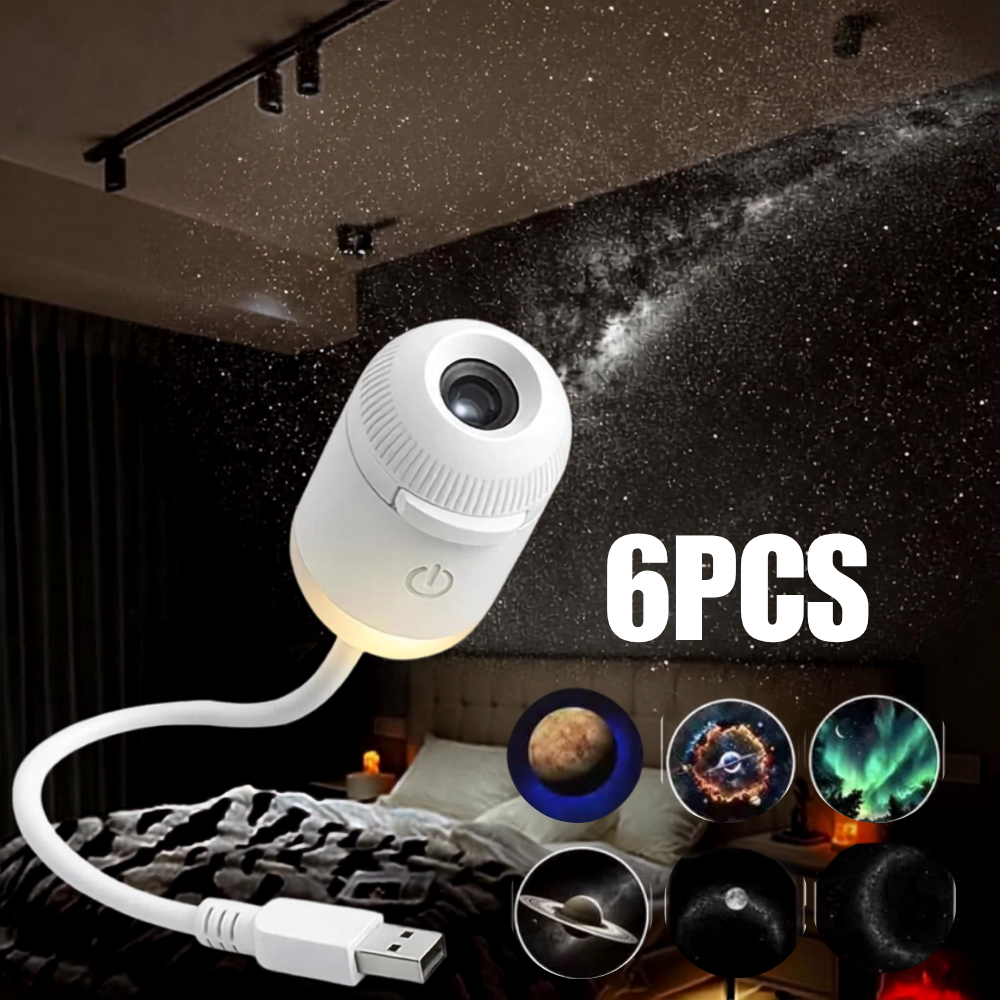 USB Galaxy Star Projector Night Light – Mini Starry Sky LED Lamp with Touch Control