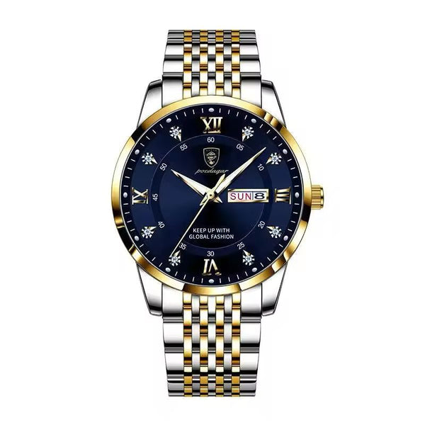 POEDAGAR Stainless Steel Watch — Durable Everyday Design for Men