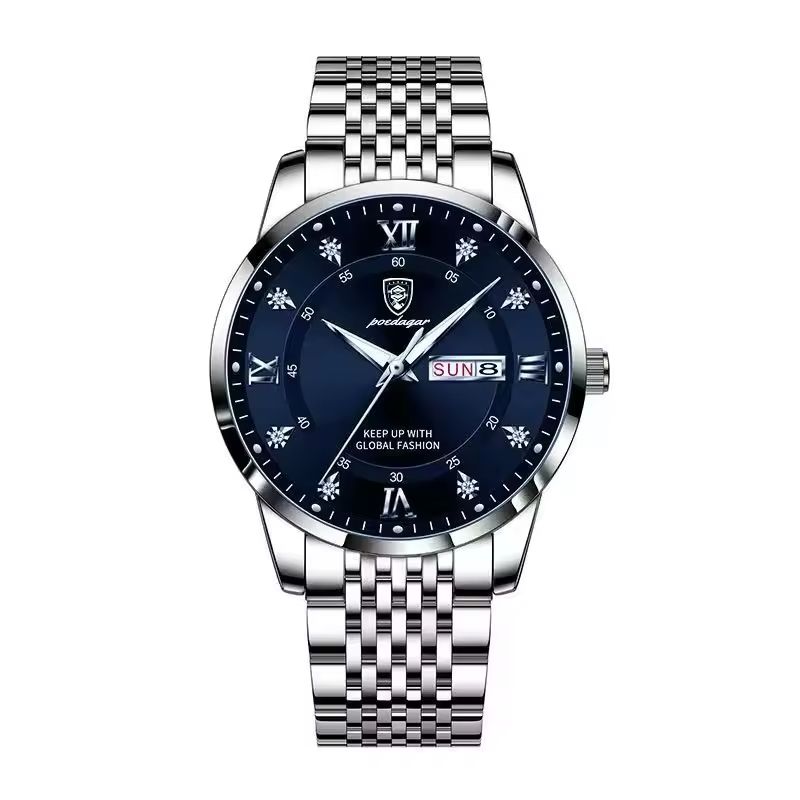 POEDAGAR Stainless Stain Men Watch