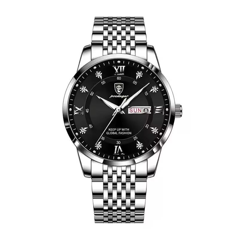 POEDAGAR Stainless Stain Men Watch