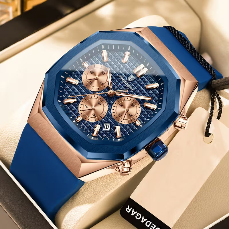 POEDAGAR Men's . Waterproof, Luminous, Chronograph, Date.