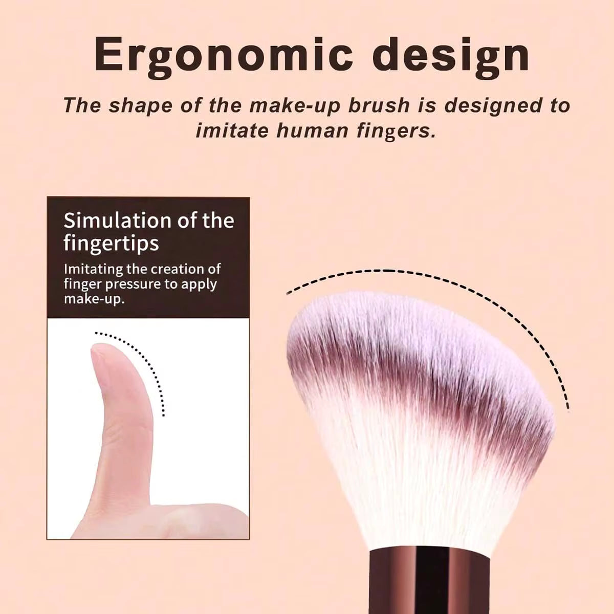 17pcs Luxury Makeup Brush Set with Curved Face Brush, Makeup Puffs, and Cosmetic Pouch.