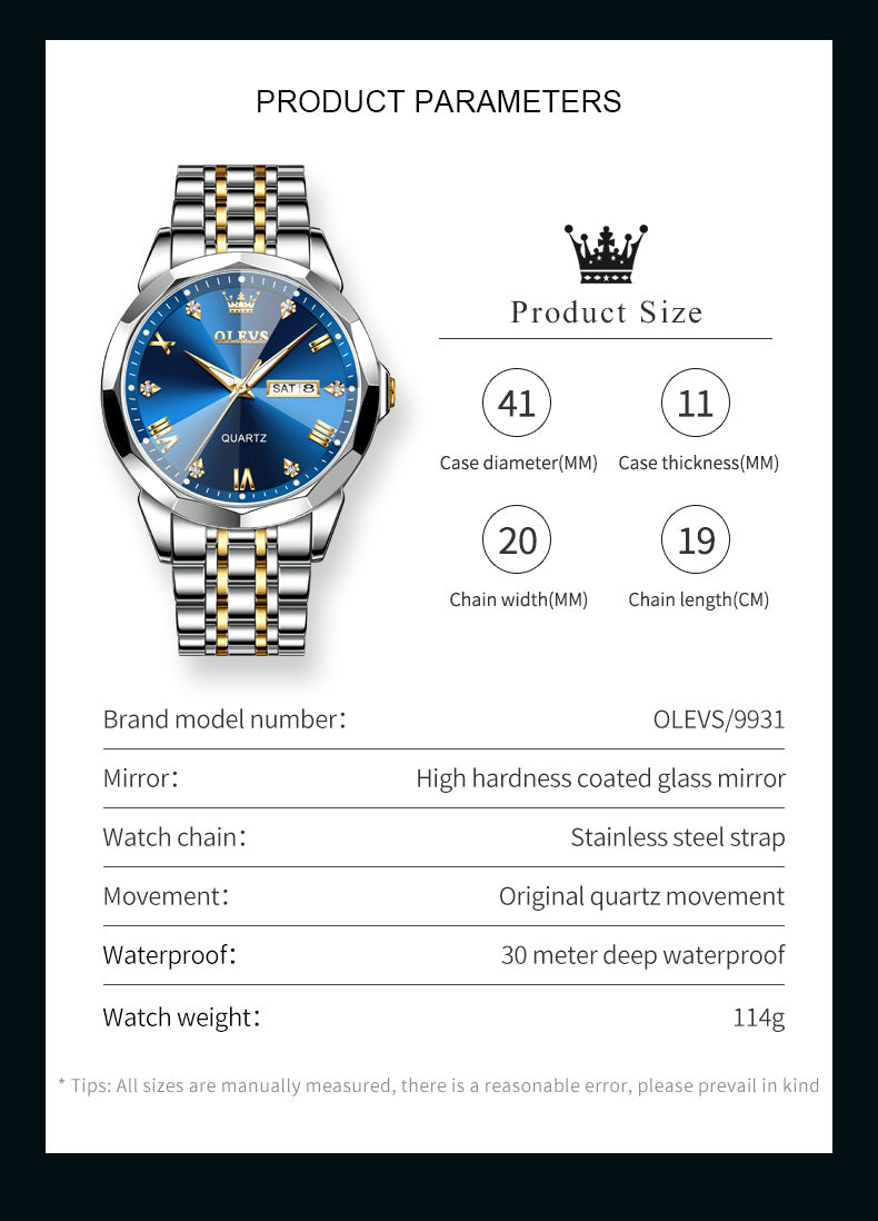 Olevs Men's Watch 9931.
