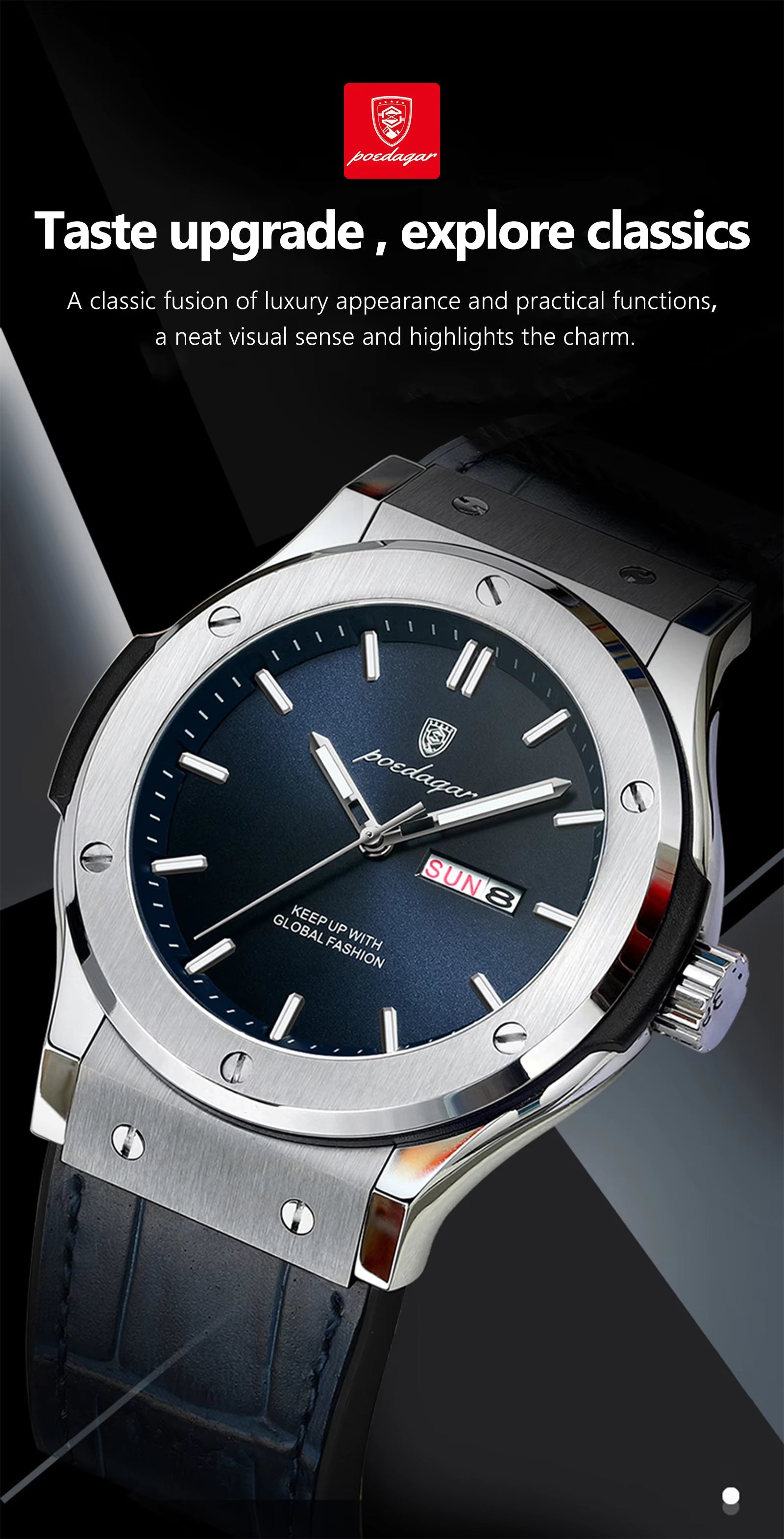 POEDAGAR 952 Man's Lather Watch