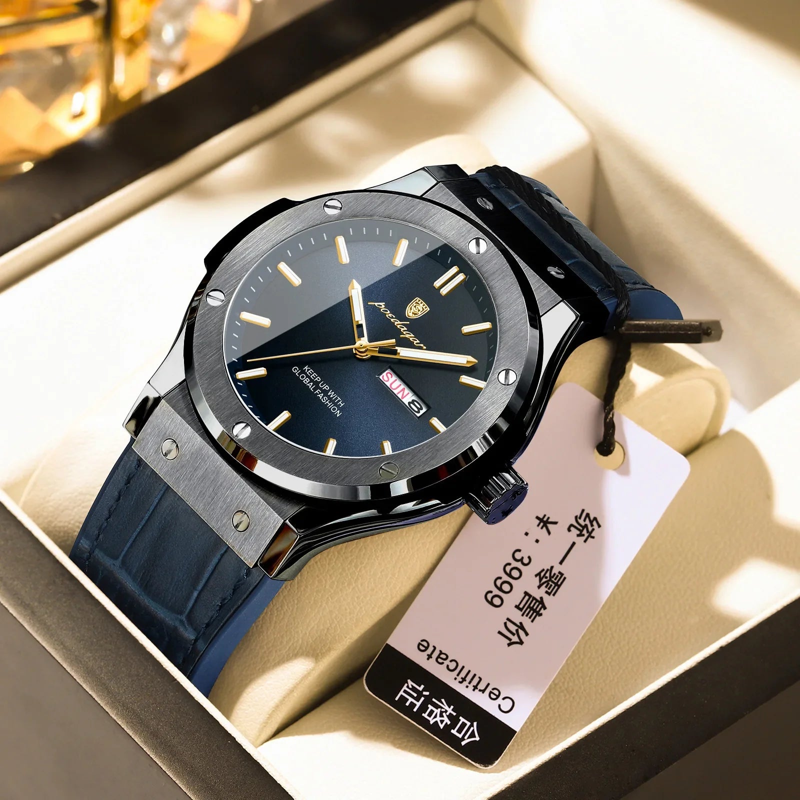 POEDAGAR 952 Man's Lather Watch