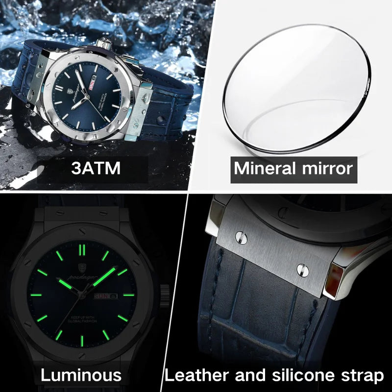 POEDAGAR 952 Man's Lather Watch