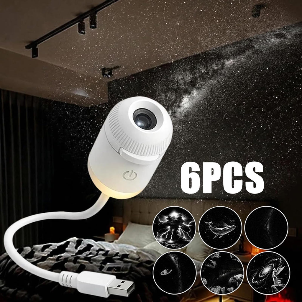 USB Galaxy Star Projector Night Light – Mini Starry Sky LED Lamp with Touch Control