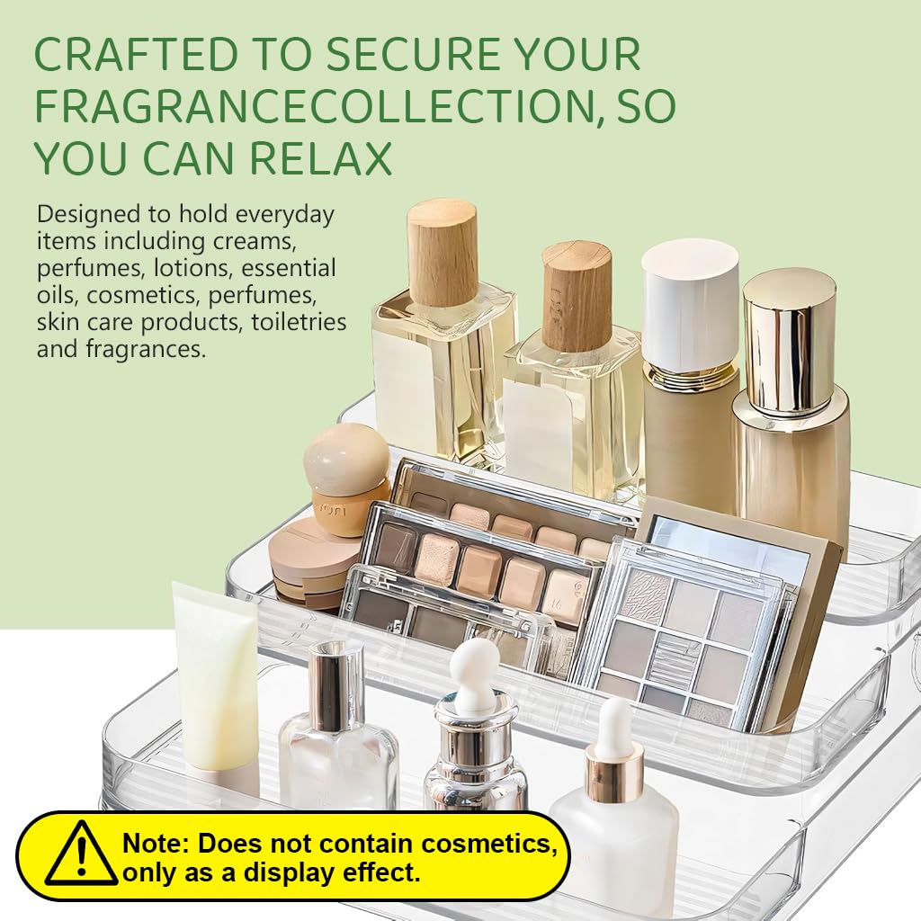 3-Layer Acrylic Clear Perfume Organizer Displaying Holder.