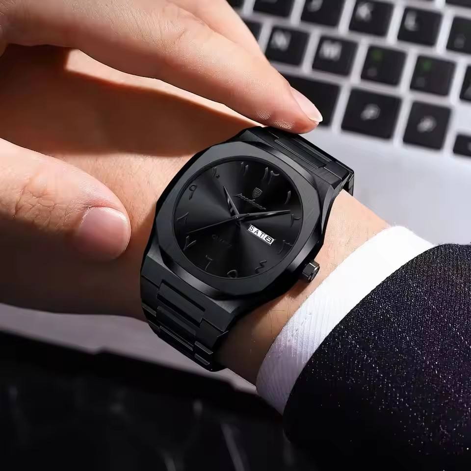 POEDAGAR Original Luxury Men's Watch Waterproof Week Date Fashion.