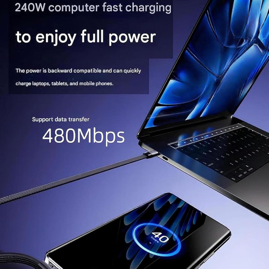 Foldable Fast Charge Cable. Multi-Functional Invisible Stand Charging Cable for Smartphones, Tablets, Laptops