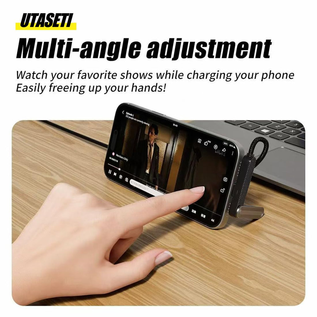 Foldable Fast Charge Cable. Multi-Functional Invisible Stand Charging Cable for Smartphones, Tablets, Laptops
