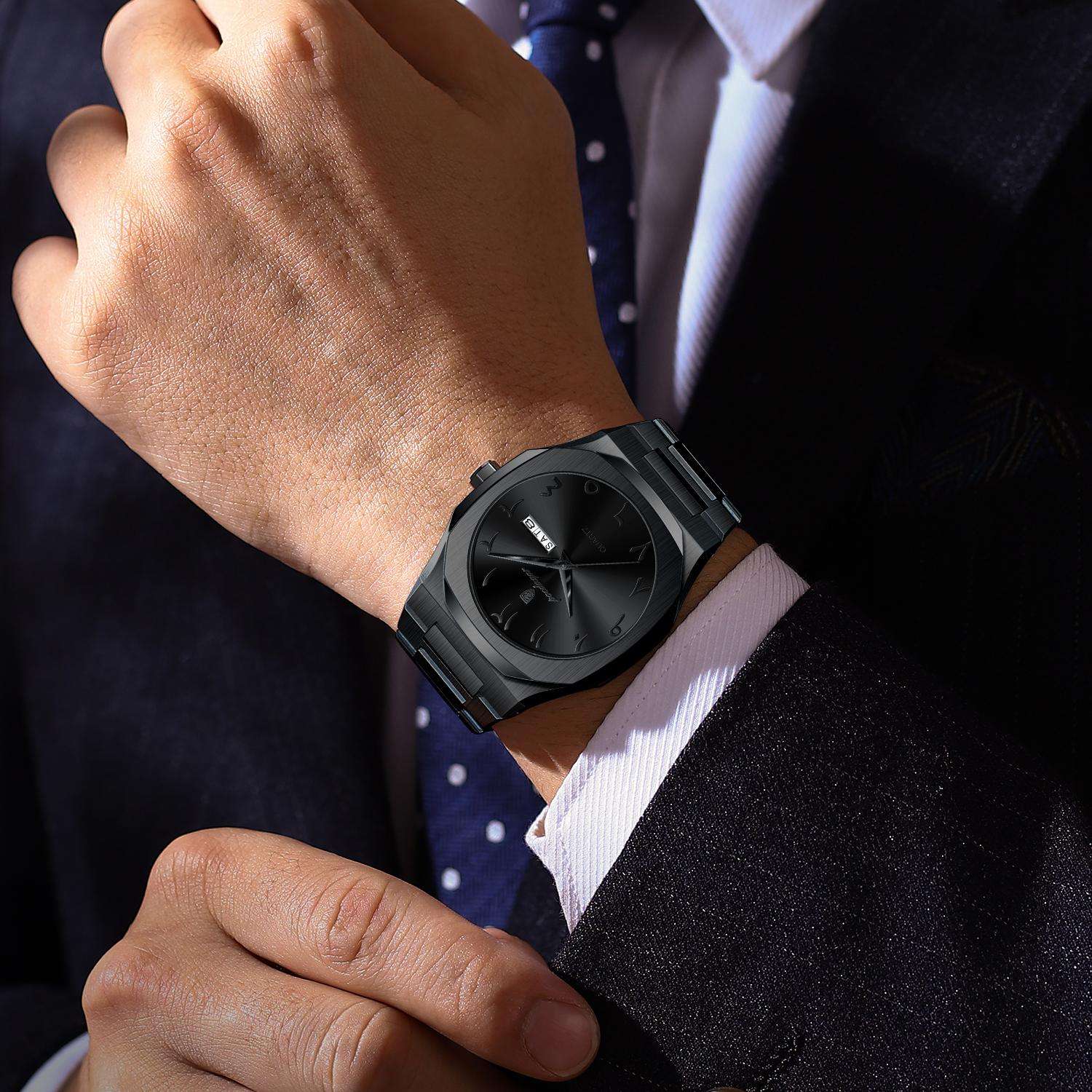POEDAGAR Original Luxury Men's Watch Waterproof Week Date Fashion.