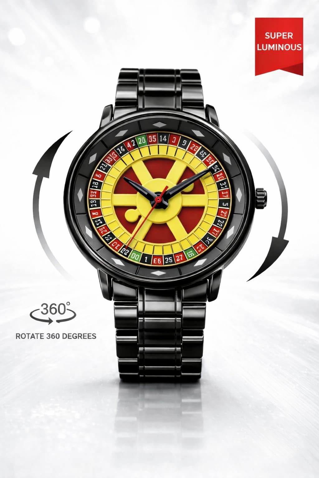 Casino Spinning Dial Stainless Steel  Watch. Casino Watch