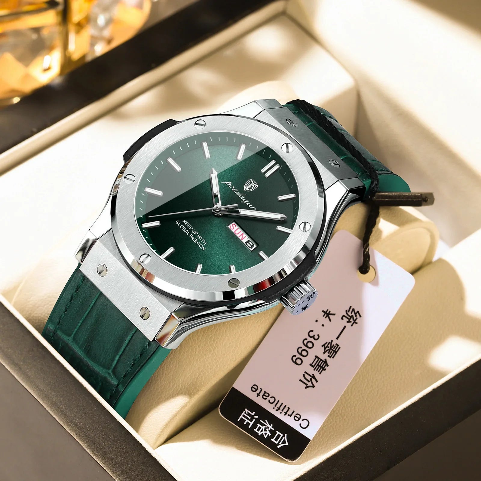 POEDAGAR 952 Man's Lather Watch