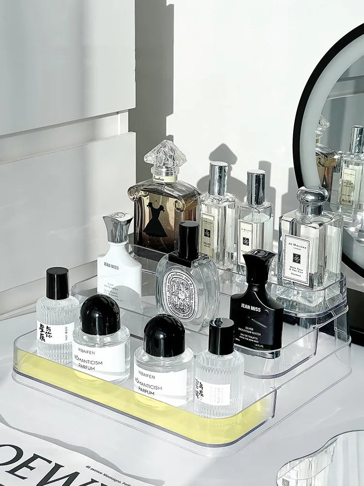 3-Layer Acrylic Clear Perfume Organizer Displaying Holder.