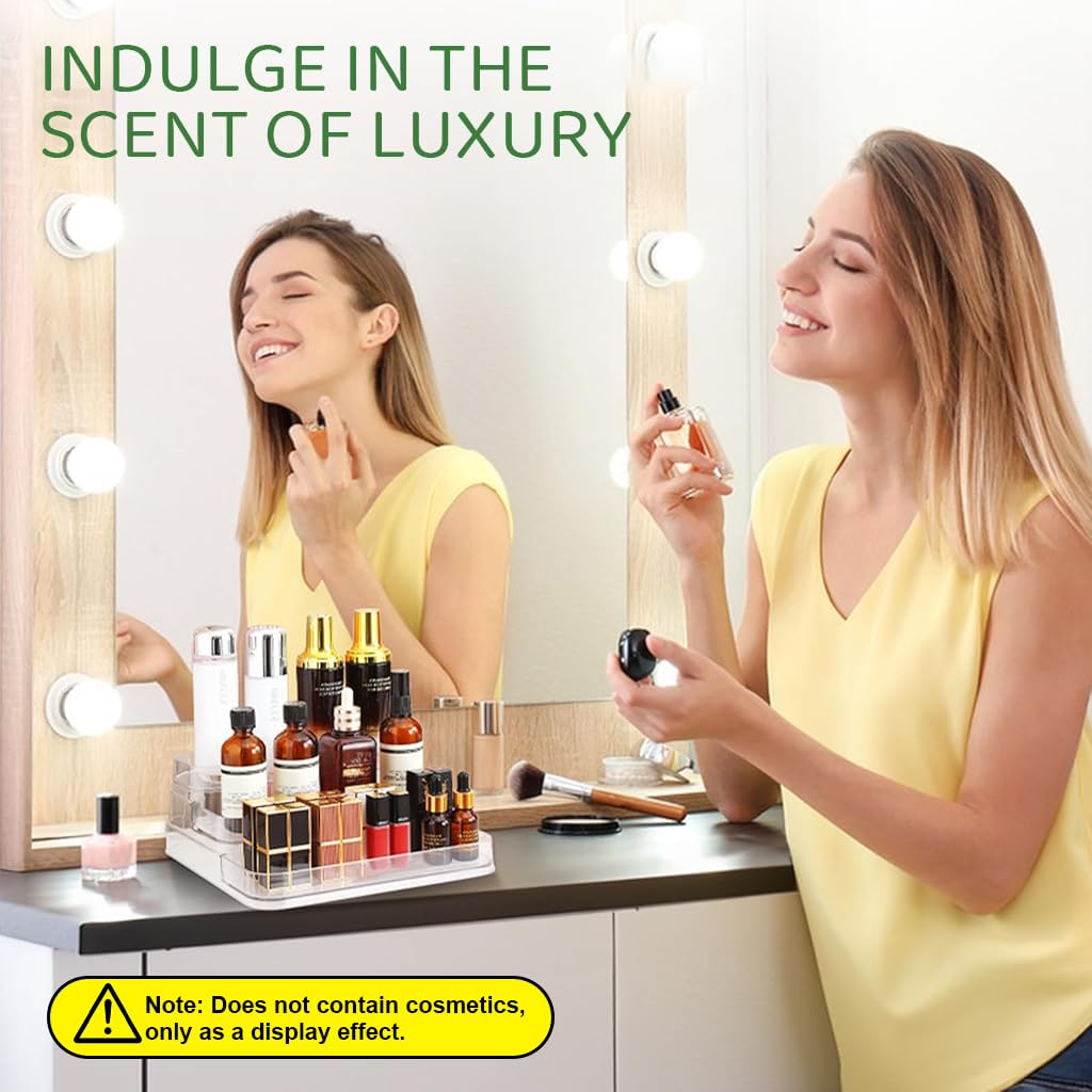 3-Layer Acrylic Clear Perfume Organizer Displaying Holder.