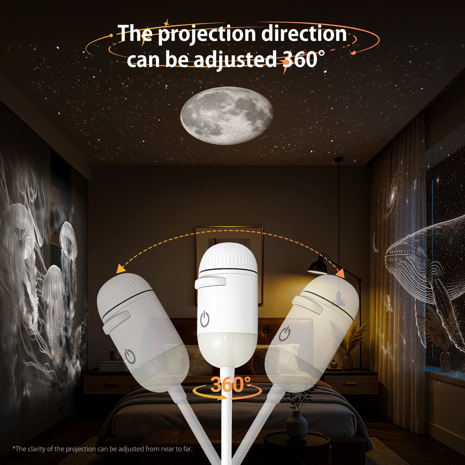 USB Galaxy Star Projector Night Light – Mini Starry Sky LED Lamp with Touch Control