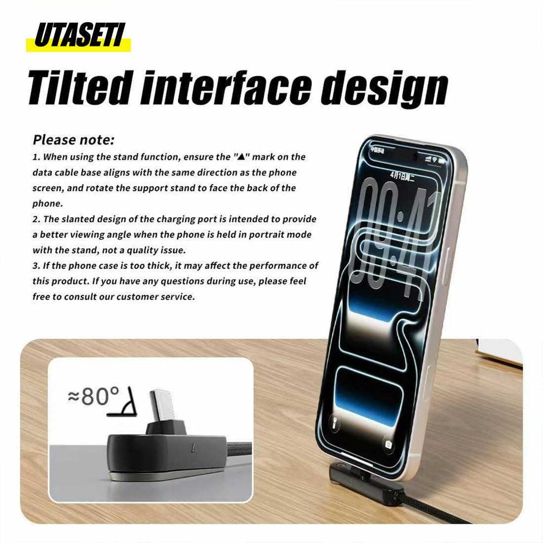 Foldable Fast Charge Cable. Multi-Functional Invisible Stand Charging Cable for Smartphones, Tablets, Laptops
