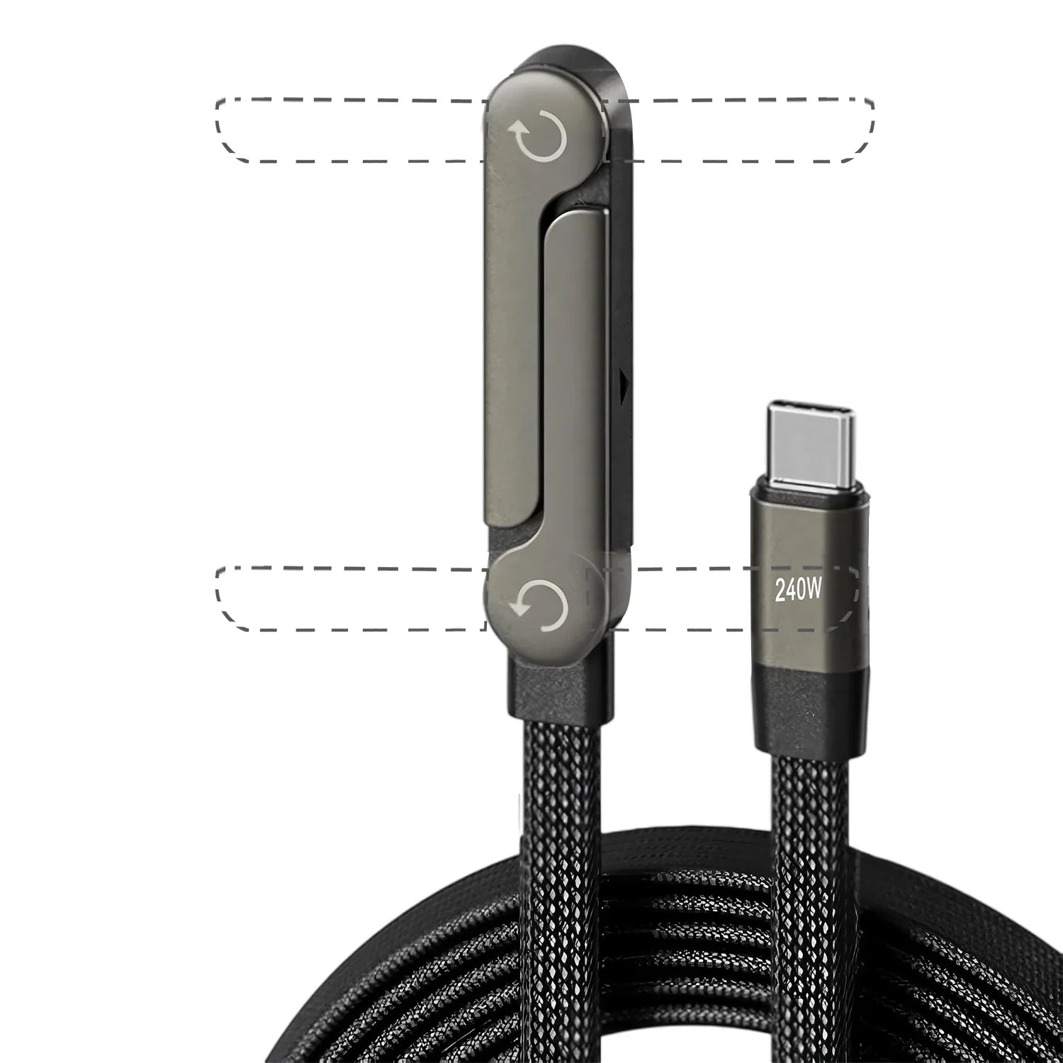 Foldable Fast Charge Cable. Multi-Functional Invisible Stand Charging Cable for Smartphones, Tablets, Laptops